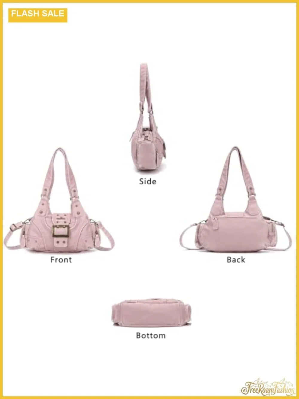 Vegan Leather Hobo Handbag with Multi-Pockets, Adjustable Strap Crossbody